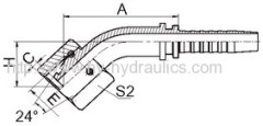 Hydraulic hose fitting with Zinc plated metric female 24 conewith o0-ring DIN 3865 Crimpe fitting 20441