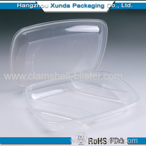 Clear plastic food container with lid