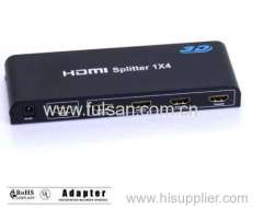 4 Ports hdmi splitter 1x4 support 3D 4kx2k with A/V Audio Video Splitter