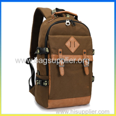 Latest model leisure knapsack canvas school bags for teenage