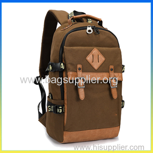 Latest model leisure knapsack canvas school bags for teenage