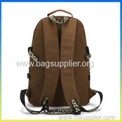 Latest model leisure knapsack canvas school bags for teenage