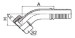 45 degree BSP female multiseal fitting 22141 22141-T 22141-W