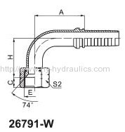 JIC female 74 degree cone seat 90 degree hydraulic hose fittings 26791 26791W