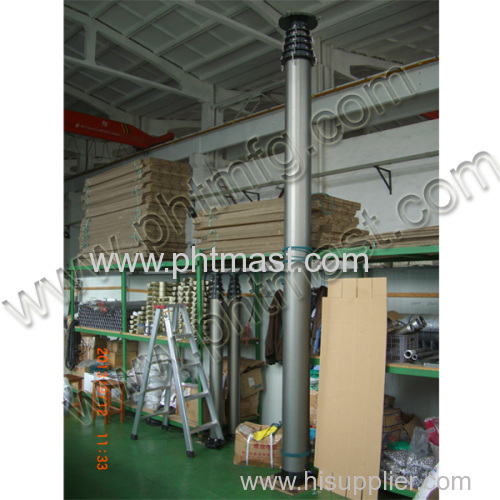 18m non-lockable mobile transceiver base station pneumatic telescopic masts tower