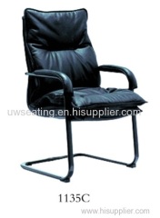 black armrest leather conference guest visiting meeting room rest chairs sled U-Well Seating