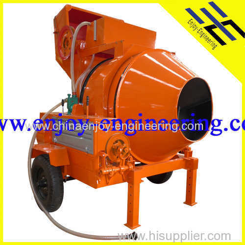 JZC350-DW concrete mixer with wire rope hosit tipping hopper ,diesel engine