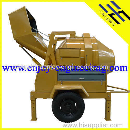JZC350-EH Concrete Mixer with mixing electric motor power and hydraulic tipping hopper