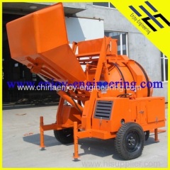 JZC350-DH Concrete Mixer with diesel engine power and full hydraulic tipping hopper& mixing drum