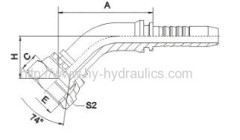 45 degree metric female hydraulic hose fitting 74 degree cone seal 20741 45 degree elbow pipe fitting