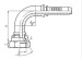 Hydraulic hose fitting 90 degree mertic female 74 degree cone seat 20791