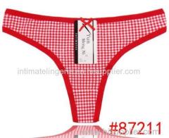 Checked print jeans g-string Komfortable Baumwolle Tanga cotton thong cotton t-back lady undergarment sexy lingerie