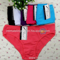 Plain embroidery lady's boyshort hipster cotton bikini panties stretch lady brief sexy underwear lingerie intimate under