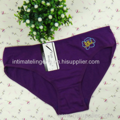 Plain embroidery lady's boyshort hipster cotton bikini panties stretch lady brief sexy underwear lingerie intimate under
