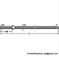 11 degree Shank 22 mm X 108 mm tapered drill rod