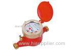 Wet Dial Brass Multi Jet Water Meter / Hot Water Meter For Resident