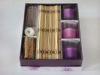 Romantic purple candle incense set