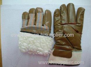 XL Abrasion Resistance Heavy Duty Nitrile Coated Warm Winter Gloves