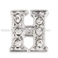 Gold Plated Alloy Letter A, B, L, R with Crystal Floating Locket Charms Wholesale