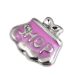 Platinum Plated Enamel Alloy Handbag with Crystal Floating Locket Charms Wholesale