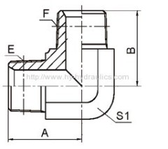 90 degree elbow BSPT male hydraulic adapter 1T9-SP