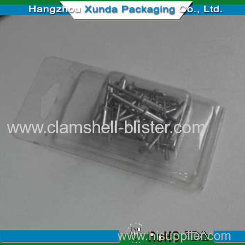Clear plastic clamshell packaging