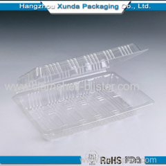 Clear disposable plastic biscuit pack box