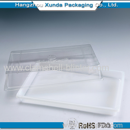 Clear square plastic pizza pack box