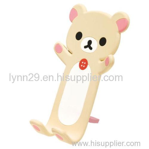 bear shape silicone mobile phone sucker stand