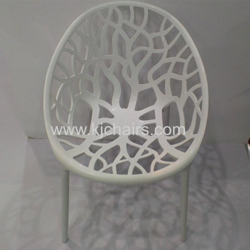 white plastic dining chair with armrest