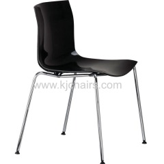 black pp plastic seat with chrome frame chair