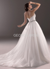 GEORGE BRIDE crystal beaded waist layers of tulle traditional ball gown