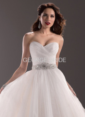 GEORGE BRIDE crystal beaded waist layers of tulle traditional ball gown