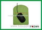 Green Ergonomic Fake Gel PU Leather Mouse Pad With Wrist Rest CE