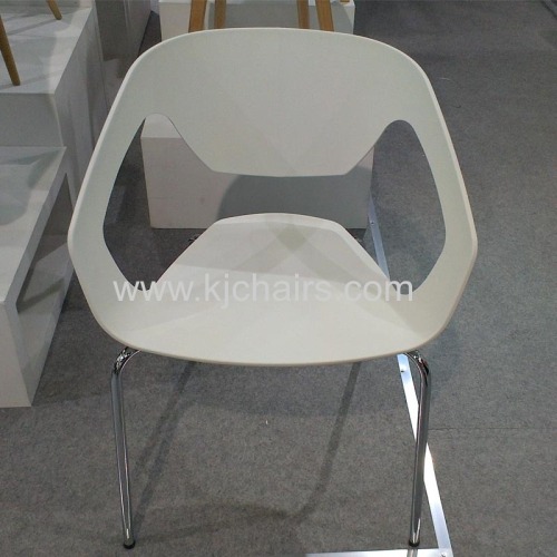 green pp plastic seat with chrome frame chair