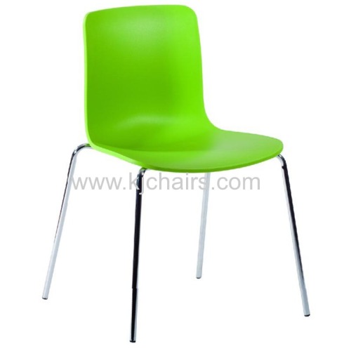 green pp plastic seat with chrome frame chair