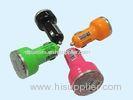 Dual Port Mini USB Car Chargers For Cell Phones , 12v - 24v Orange Color