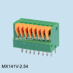 screwless terminal block vertical pin header with push button