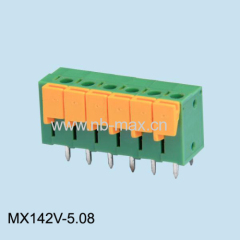 screwless terminal block vertical pin header with push button