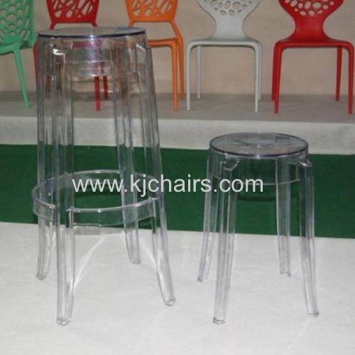 transparent  PC round barstool without adjustable