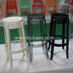 transparent PC round barstool without adjustable