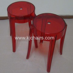 transparent PC round barstool without adjustable