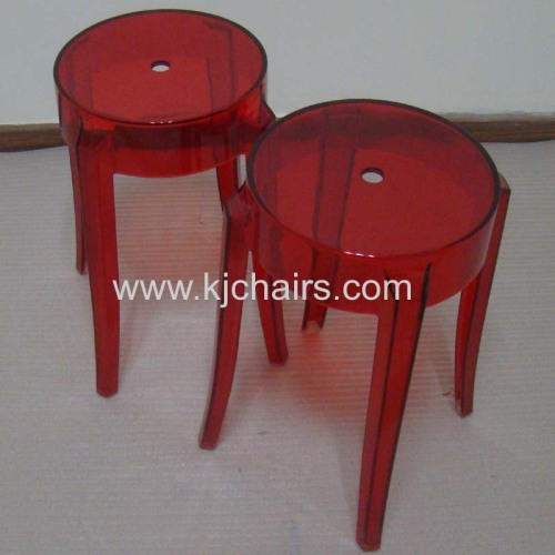 transparent  PC round barstool without adjustable