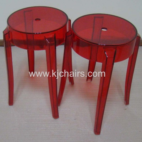 transparent  PC round barstool without adjustable