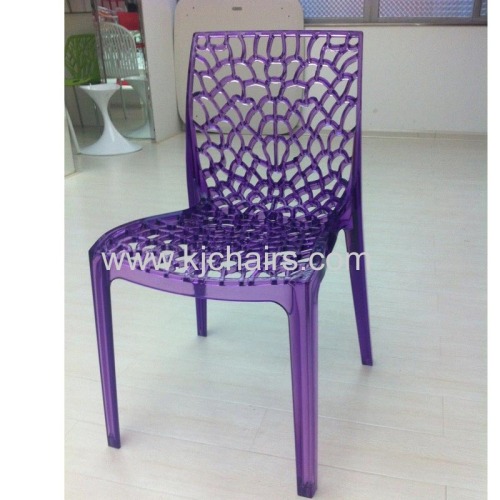 Favorites Compare Transparent purple acrylic rotundity backrest armless hotel dining chair