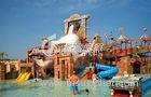 Commercial Huge Fiberglass Slide Water Park with Water Castle , Maya Style