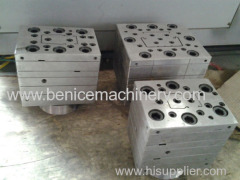 Plastic profile production line for wiring duct