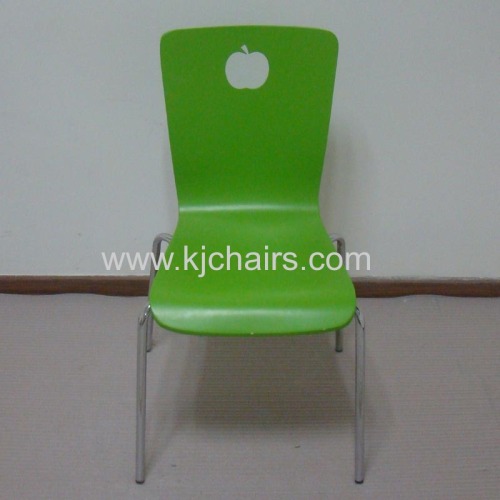 Simple design iron frame bentwood chair