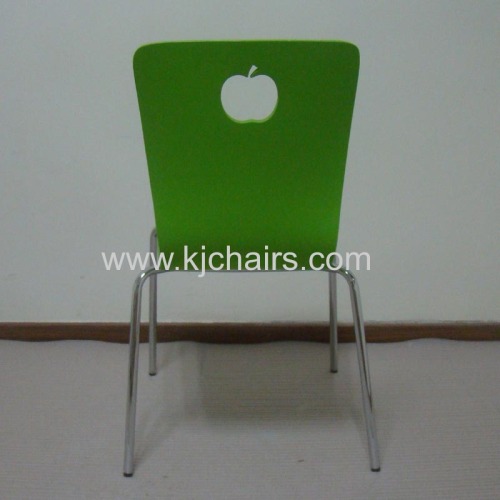 Simple design iron frame bentwood chair