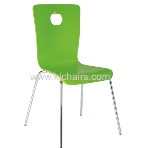 Simple design iron frame bentwood chair